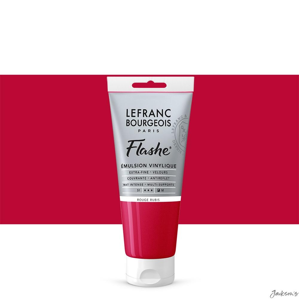 Lefranc Bourgeois Flashe Vinyl Emulsion Paint 80ml Ruby Red 388 For Art Surfaces