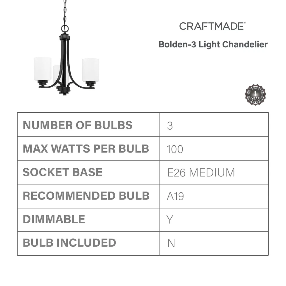 Araña de pantalla de vidrio escarchado blanco dorado hecho a mano 50523-FB-WG, 3 luces 300... Foto 3 de 3