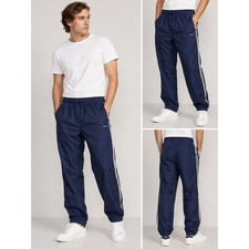 Adidas Track Pants Mens Medium Navy Blue Vintage 90s Nylon Lined Windpants