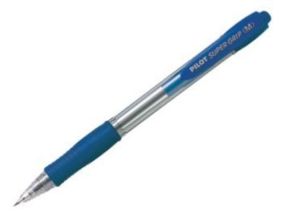 Pilot Super Grip Ball Pen Retractable 1.0mm Tip 0.4mm Line Blue Ref BPGP10RM03