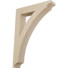 Ekena Millwork BKTW01X08X12THRW Large Thorton Wood Wood Brackets, 1 3/4"W x 8...