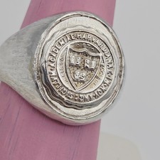 HARVARD UNIVERSITY Antique Vintage Ring Sterling Silver Class Seal 925 Size 8.5