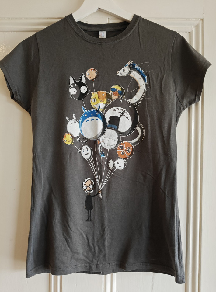 Studio Ghibli Miyazaki's Balloons Air of Imagination T-Shirt Fitted Medium Anime