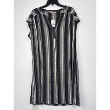 My Danielle NWT Dress Size Small Black Grey White Textured Relaxed Soft