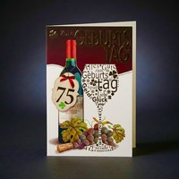 75. Geburtstag Geburtstagskarte GrußKarte Birthday Wein GlüCkwunschkarte