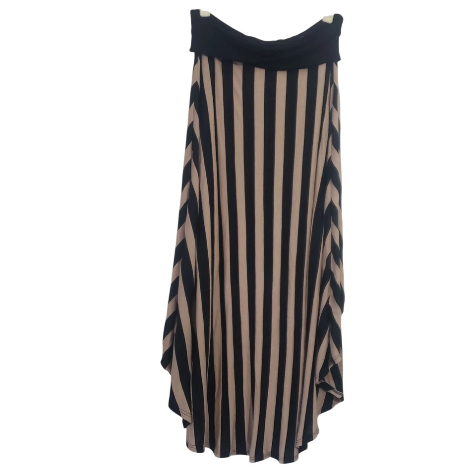 Wetseal Womens Stripe High Low Midi Skirt Size L Y2K Beach Vacation Grunge - Image 2 of 4