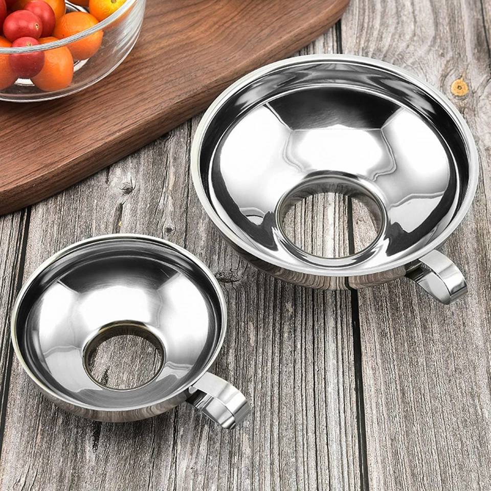 Wide Mouth Funnel Thick Stainless Steel Canning Jam Jar Kitchen Funnel - Image 2 of 4