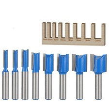 8Pcs 8mm Shank Straight/Dado Router Bit Set 5,6,8,10,12,14,18,20mm
