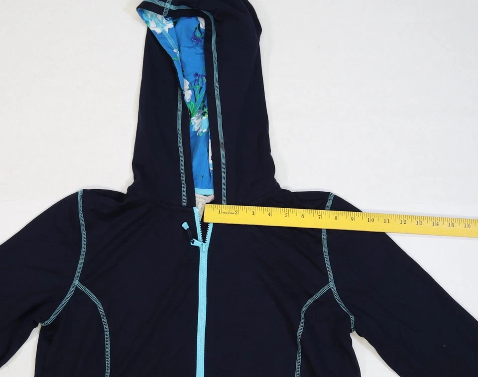 Sudadera con capucha Isaac Mizrahi Live para mujer mediana cremallera completa forrada floral Foto 3 de 4