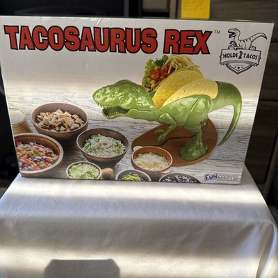 Tacosaurus T-Rex Dinosaur Taco Stand Holds 2 Tacos New In The Box! Fun Wares.