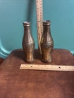 Vintage Brass Coca-cola Bottles Lot Of 2 6.5” Tall  Made In India