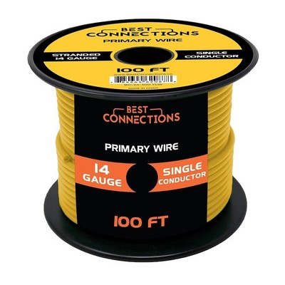 BEST CONNECTIONS 14 Gauge Automotive Primary Wire, 100ft (Various Color Options)