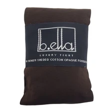 FOOTLESS Tights TALL Espresso Brown B.ella Erika Opaque Italian 90 Denier Cotton
