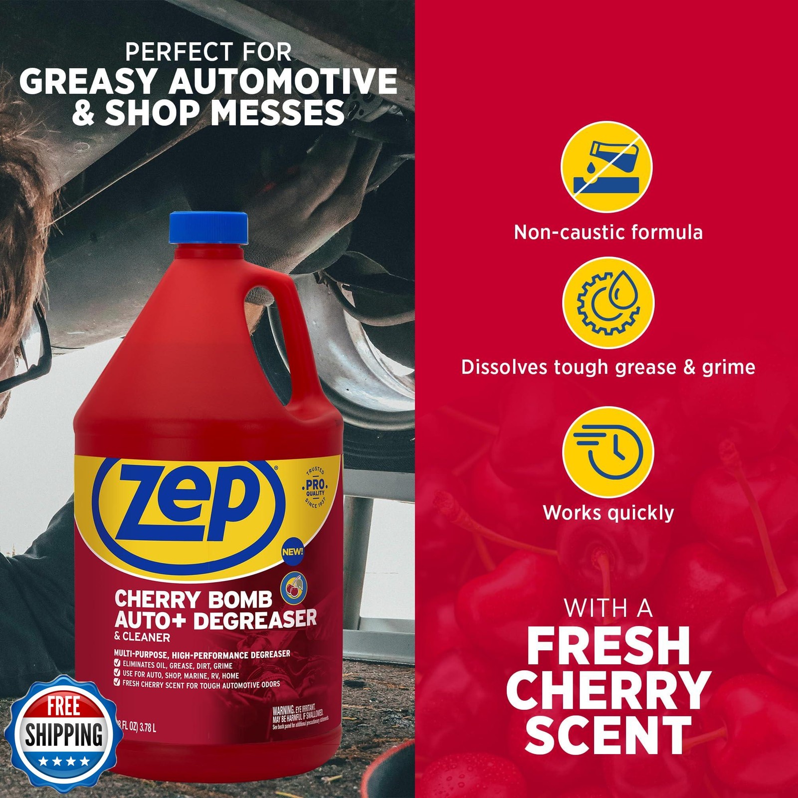 Zep Cherry Bomb Auto+ Degreaser and Cleaner - For Auto, Marine, RV, and Home 