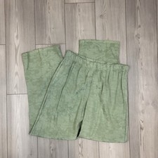 Bryn Walker Medium Crinkle Full Length Pull On Pant Green Stretch Rayon Pockets
