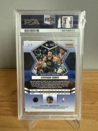 2021-22 Panini Mosaic Basketball Black Gold Choice Stephen Curry 2/8 PSA 9 - Picture 2 of 2