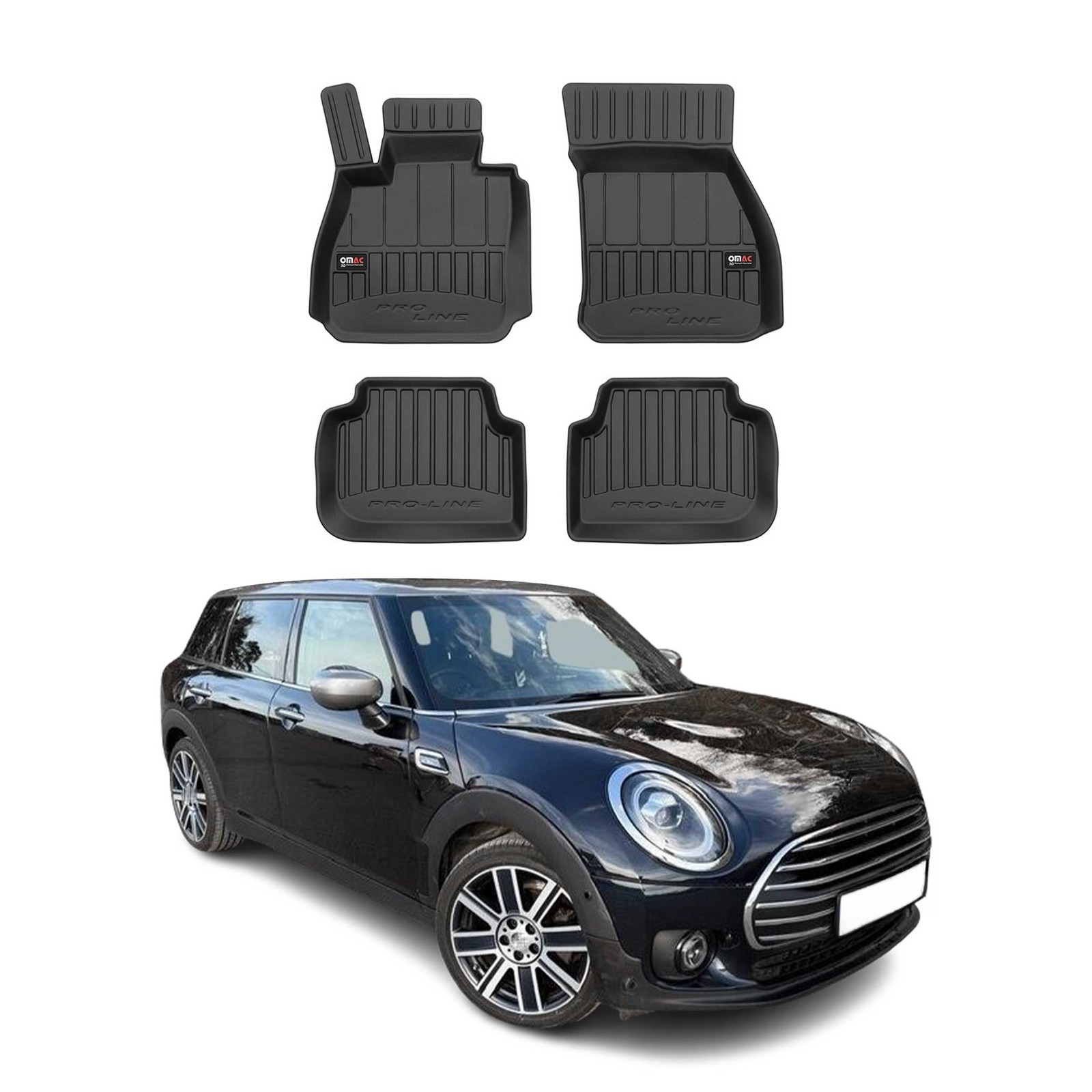 Tapis de sol OMAC Premium en caoutchouc robuste pour Mini Clubman F54