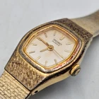 Seiko Quartz Wristwatch Gold-Tone Steel Hexagonal Vintage Model 2C21-5140 #8824