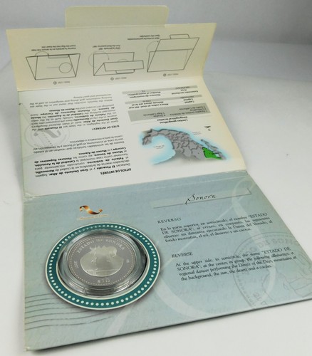 2007-Mo Mexico $10 Sonora 1 Oz 999 Proof Silver in Folder C2764 | eBay