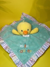 Magic years duck lovey my 1st Easter baby security blanket 2020 12x12 teal satin