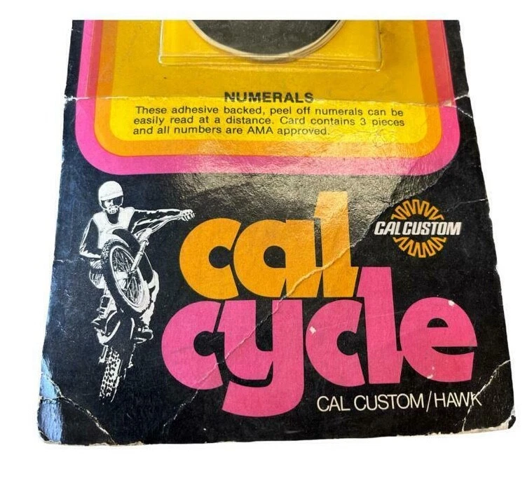 Nuevo de Lote Antiguo Cal-Cycle Hawk Adhesivo Negro Números 0,3,4,6 3 Piezas Por Paquete - Envío Rápido Foto 2 de 3