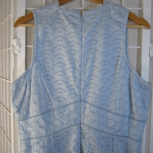 Vestido French Connection para mujer 12 azul funda mini encaje ojales sin mangas Zhara - Imagen 6 de 13