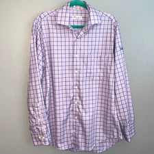 EUC Peter Millar Crown Ease Plaid Button Down Shirt Golf Pride Grips Mens Medium