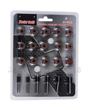 SANDING BANDS SLEEVES DRUM SET 51pc FOR ROTARY TOOLS 1/4" 3/8" 1/2" 120GRIT PADS