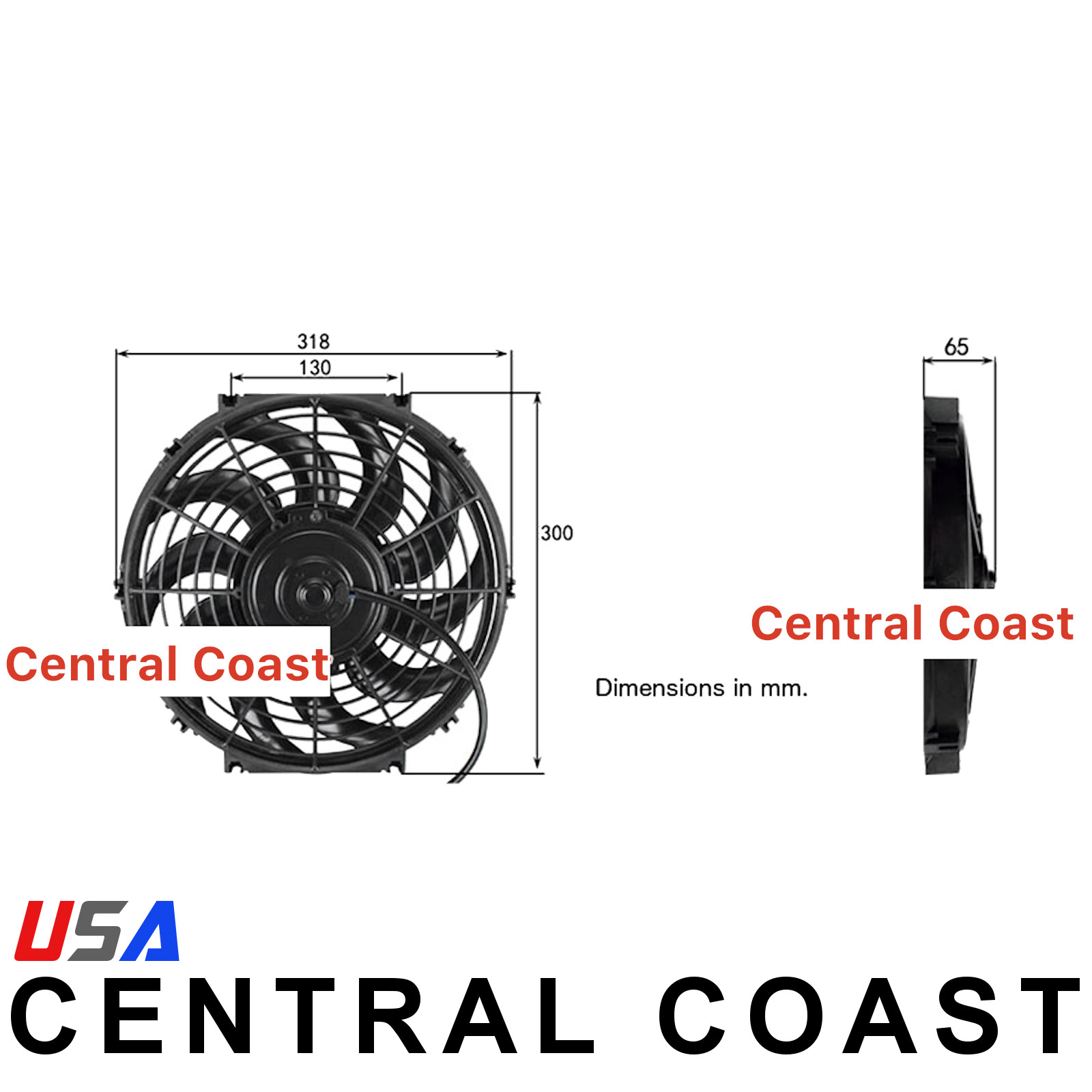 2/12 inch  24 VOLT 80W UNIVERSAL PUSH/PULL RADIATOR COOLING FAN KIT