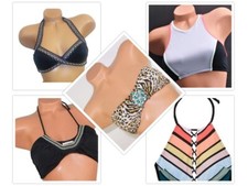 Victoria's Secret Bikini Top Swimwear High Neck Embelished Jewel NWT