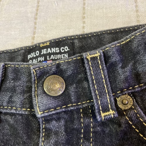 Vtg Polo Jeans Co Ralph Lauren Boys 5 Black Denim Straight 21x19 Carpenter - Picture 5 of 16