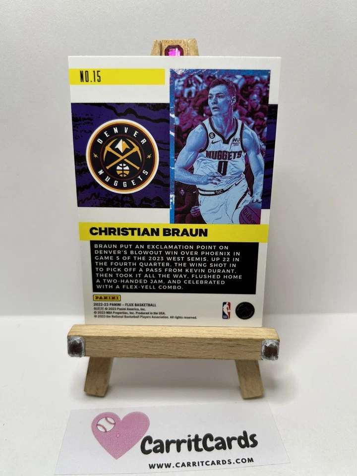 CHRISTIAN BRAUN 2022-23 Panini Flux Freshman Year #15 Denver Nuggets - Image 4 of 4