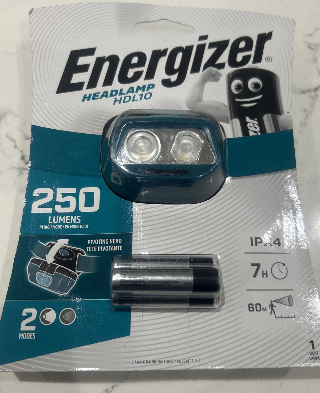 Energizer LED Head Torch (HDL10) | 7H Runtime IPX4 Water Resistant With Freepost