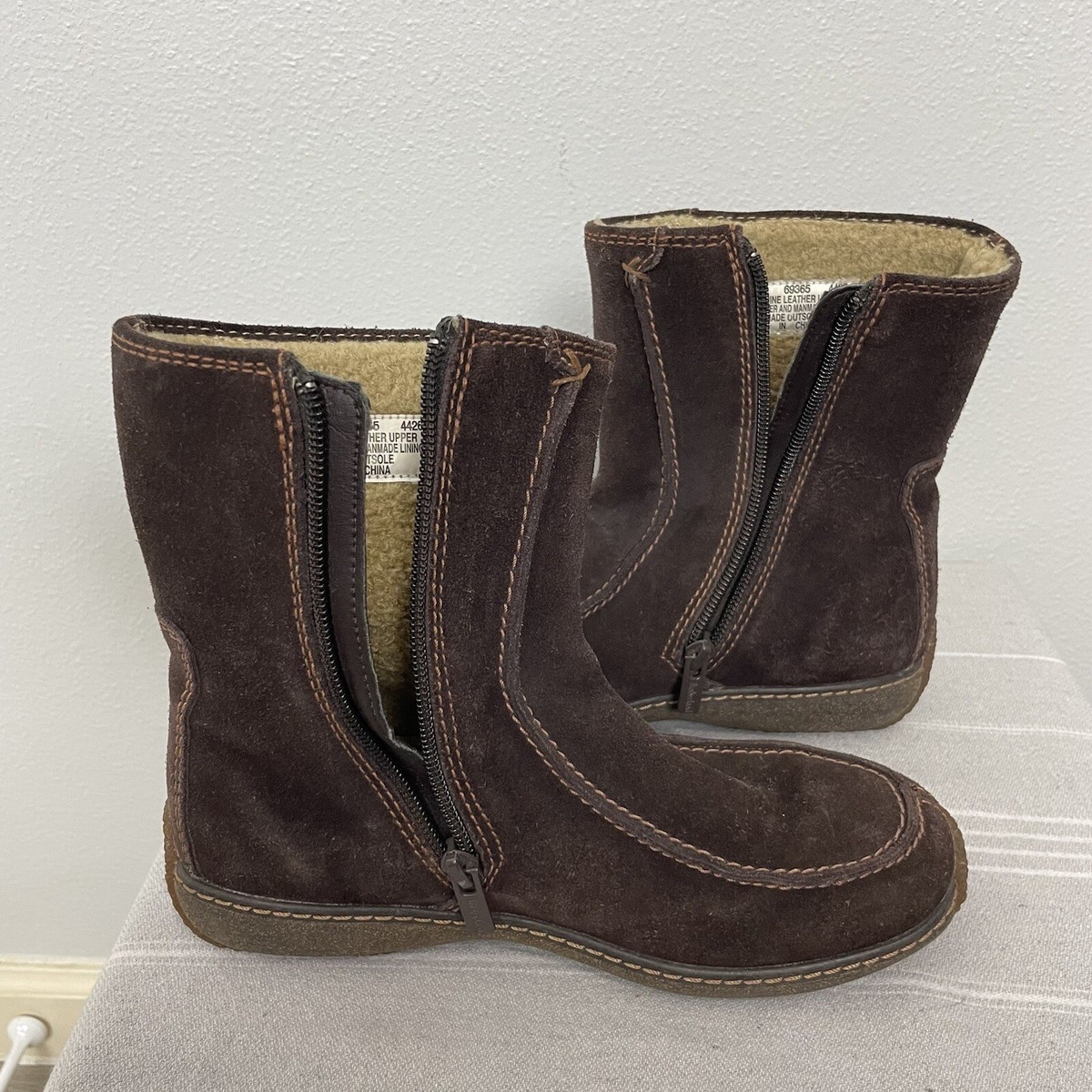 Timberland Suede Leather Moccasin Ankle Boots Booties Sherpa  display picture 1