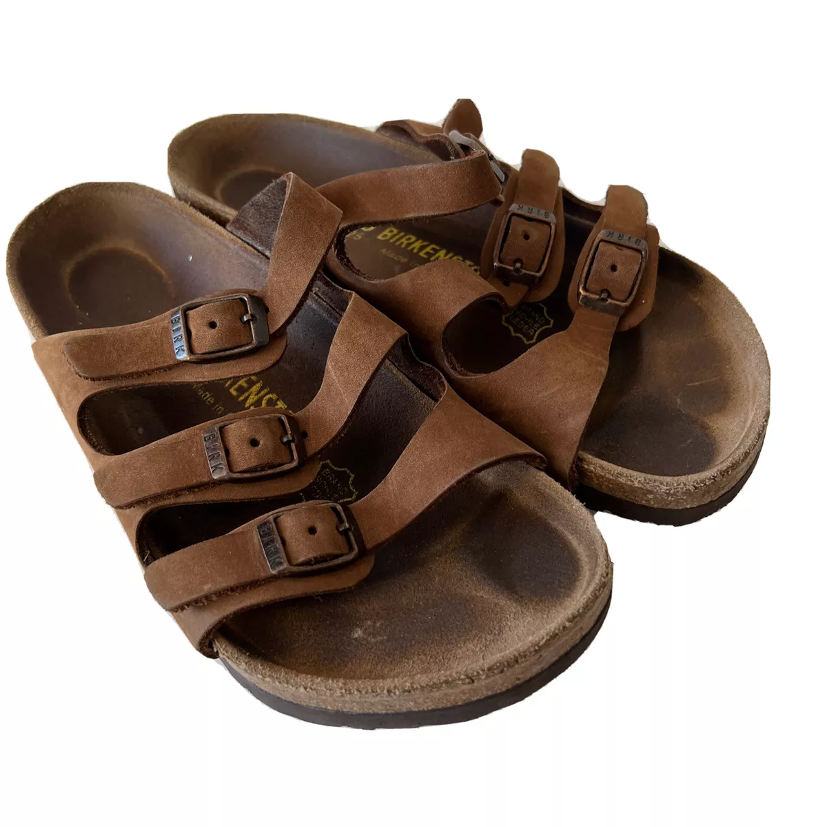 om forladelse Statistisk Kammer Birkenstock 225 Women Brown Florida Sandal Three Strap Size 35 L4 | eBay