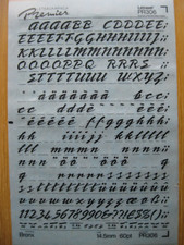 1 x Letraset Ober-/Untergeh&auml;use & Nummer BRONX 60pt 14,5 mm Blatt PR306 (bb)