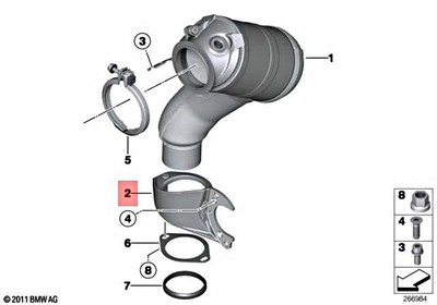 Genuine BMW M5 M6 F06 F10 Holder Catalytic Converter Near Engine 