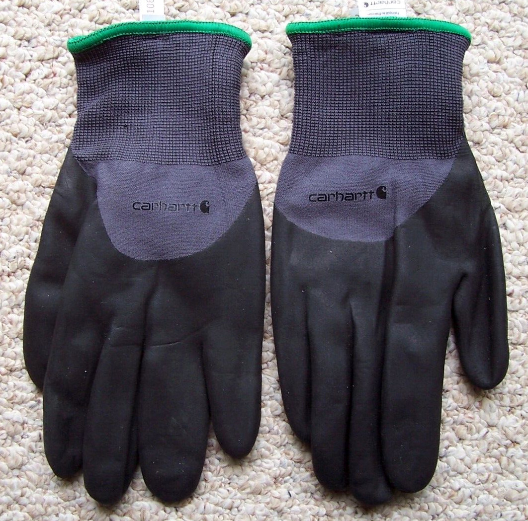Carhartt Gloves Men's Black Nitrile Palm Nylon Shell Lined XL