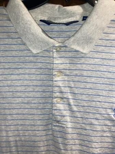 Polo Ralph Lauren Golf Mens Grey Blue Striped Polo Shirt!!(XL)