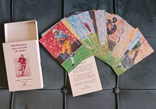 1989 Pro Football Hall Of Fame Goal Line Art Series 1 Postcard Set Of 30