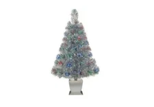 Silver Fiber Optic Artificial Color Changing 32in Christmas Tree by Holiday Time