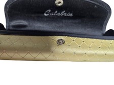 Calabria Gold Quilted Snap Closure  Eyeglass Case 7 in X 1.5 in