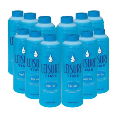 Leisure Time Bright & Clear 32 oz Improves Water Clarity in Spas & Hot Tubs 12pk