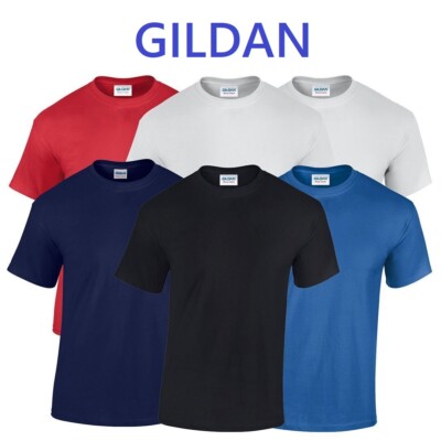 5 Pack Plain Blank Gildan Heavy Cotton T-shirt Tshirt in Multi Colors ...