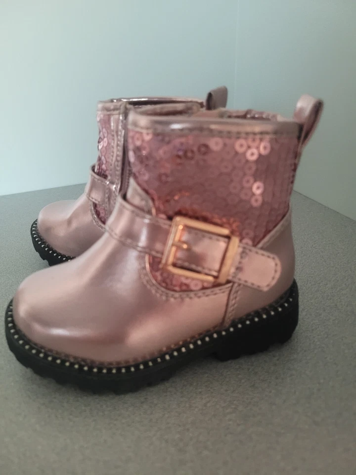 Nuevos botines brillantes rosas talla 5 de autoestima para niñas pequeñas Foto 2 de 4
