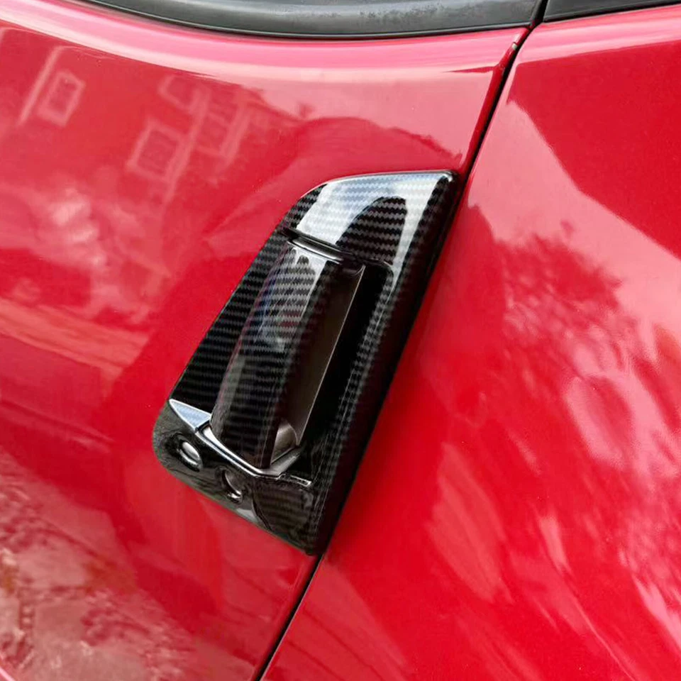 Cubierta de moldura de manija de tazón de puerta exterior estilo fibra de carbono apta para Nissan 370Z Foto 3 de 4