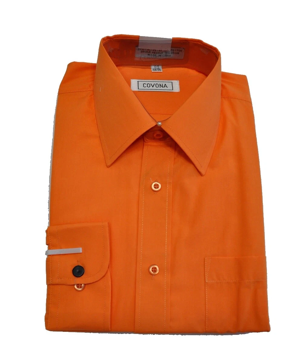 Regular Size Solid Dress Shirts for Men 18 Size