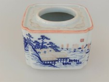 Maceta de pincel de tinta china pintada a mano escenas de paisaje siglo XIX