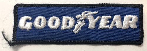 VTG Goodyear Auto Car Tires Advertising Patch- Blue background 4.5"x1.5"-squared