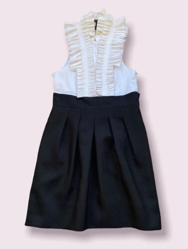 BCBGMAXAZRIA  Ruffle Pleated Bodice Dress Black &… - image 1
